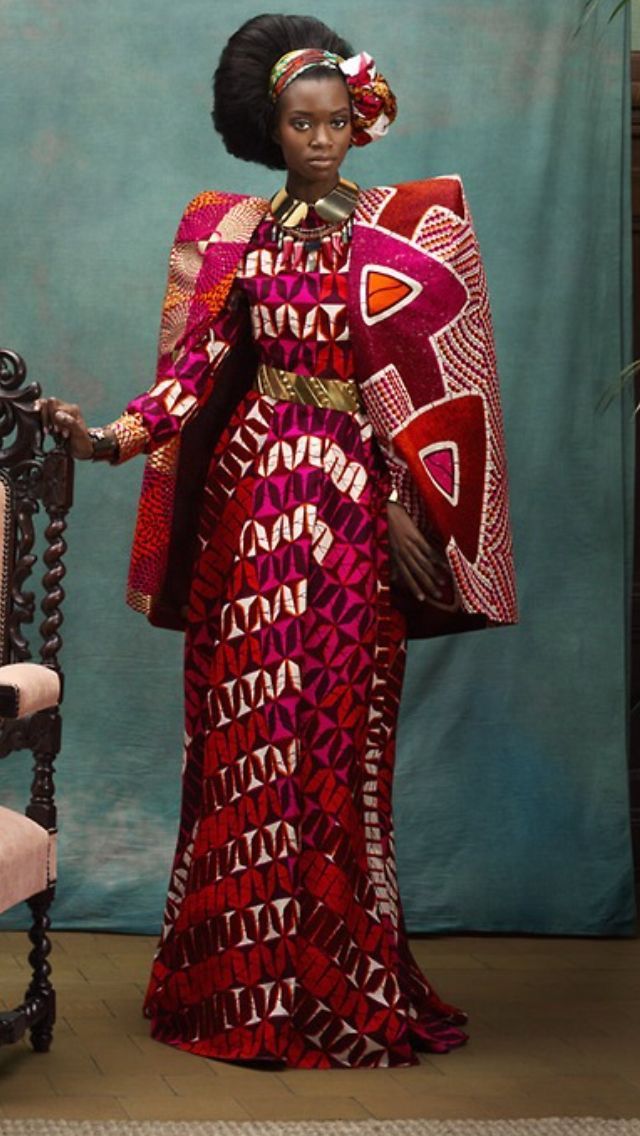 Stylish African textile patchwork cape